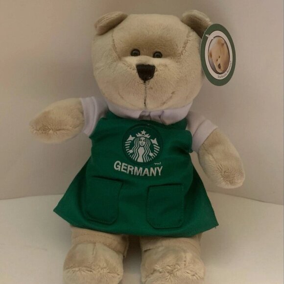 NEW Starbucks GERMANY Exclusive Bearista Plush Teddy Bear With Green Apron - Picture 1 of 4